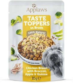 Applaws Dog Taste Toppers - Chicken Breast Pouch with Broccoli, Apple & Quinoa in Broth 85g